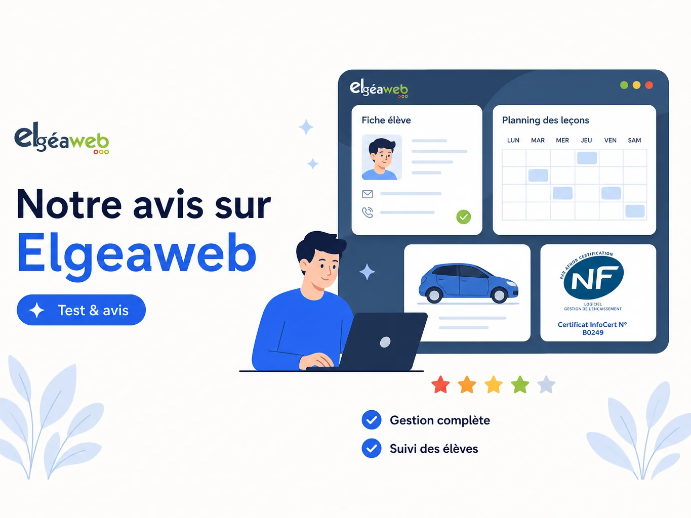 Avis Elgeaweb elgeaweb avis : notre test du logiciel de gestion d'auto-ecole