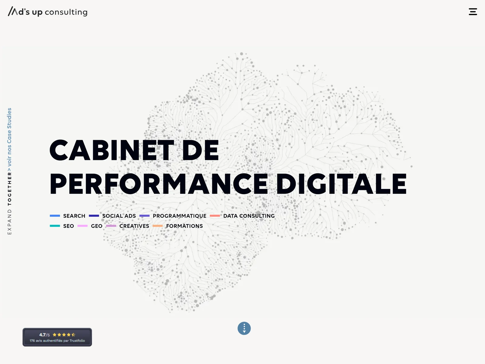 page d'accueil du site de Ad's up Consulting