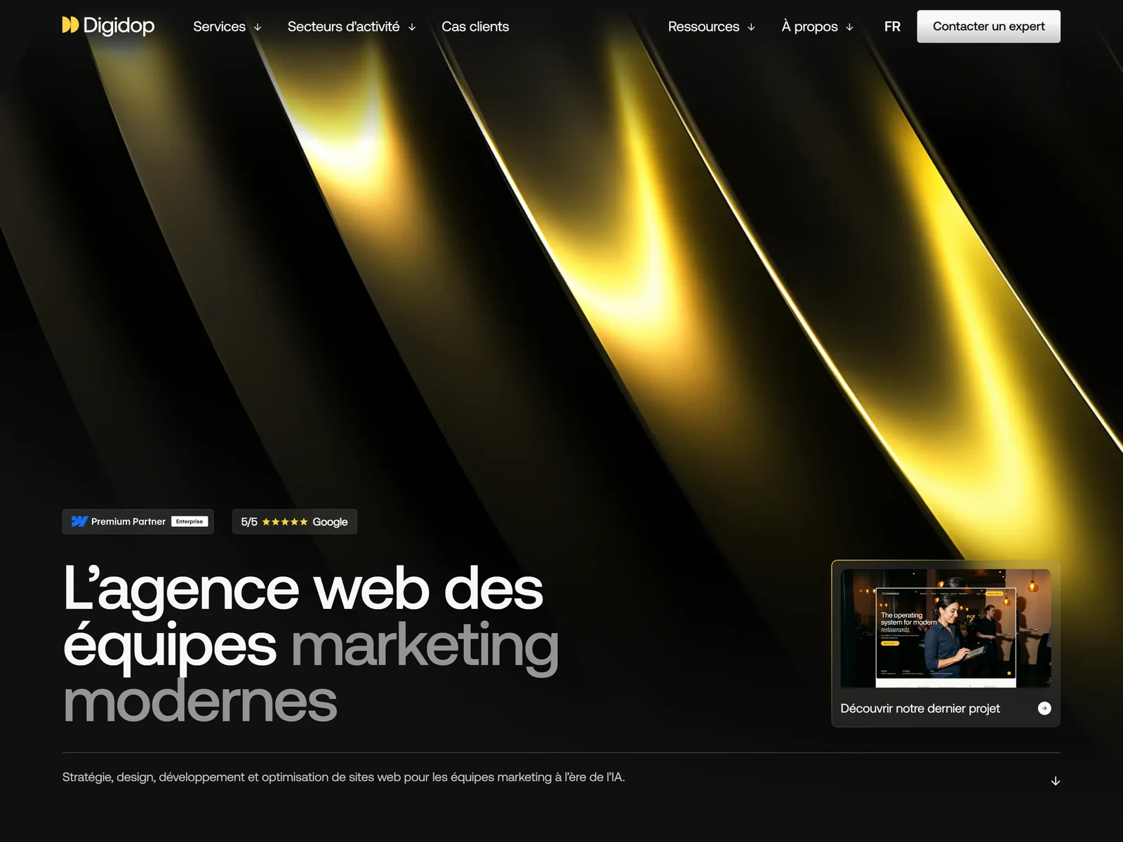 page d'accueil du site de Digidop