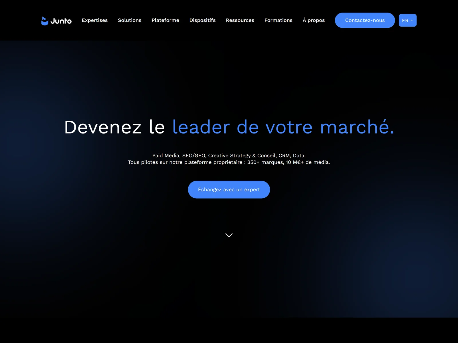 page d'accueil du site de Junto