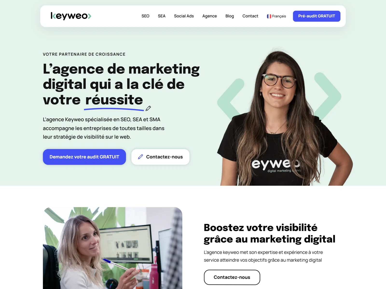 page d'accueil du site de Keyweo