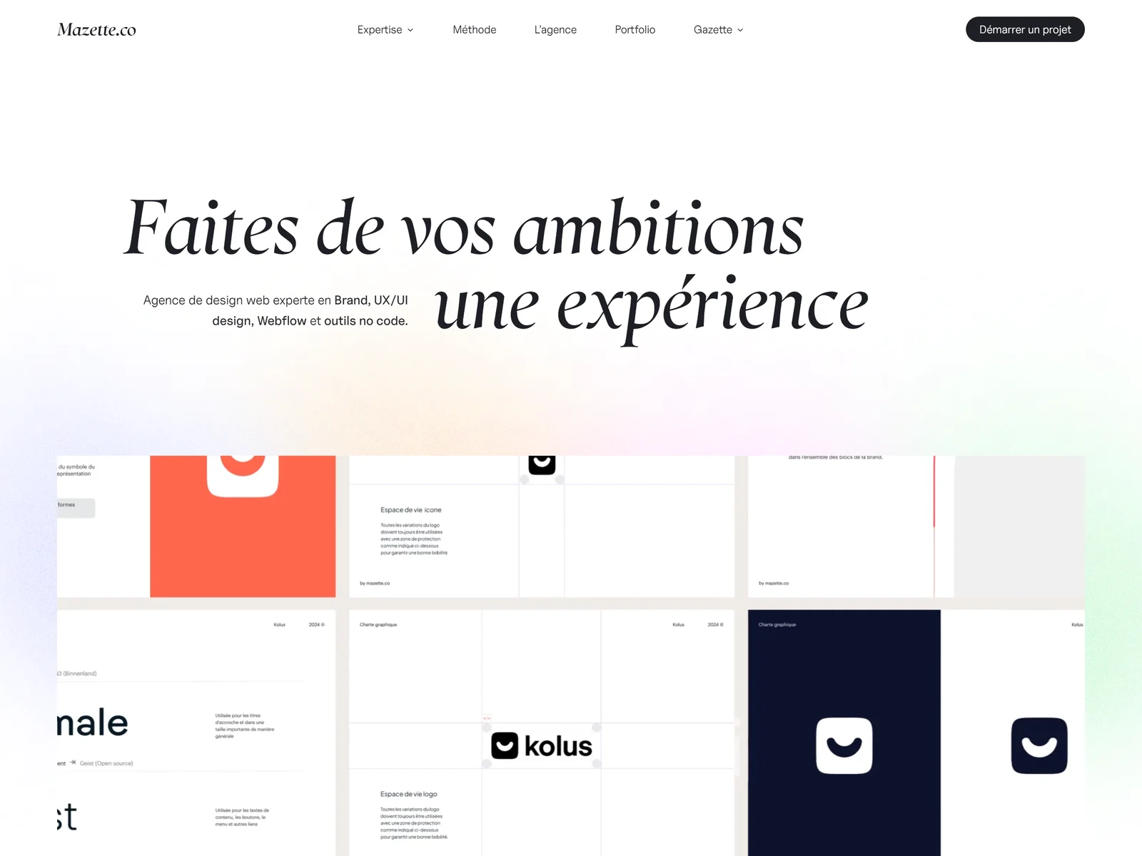 page d'accueil du site de Mazette.co