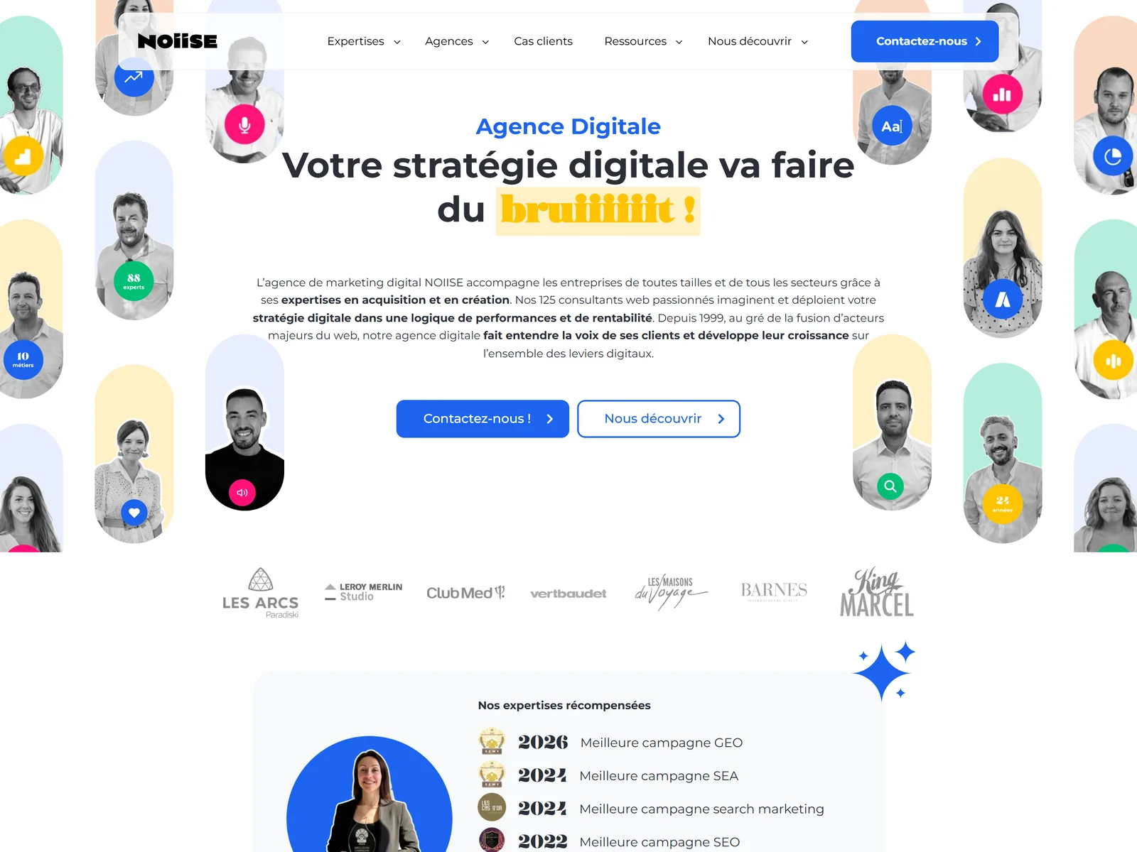 page d'accueil du site de NOIISE