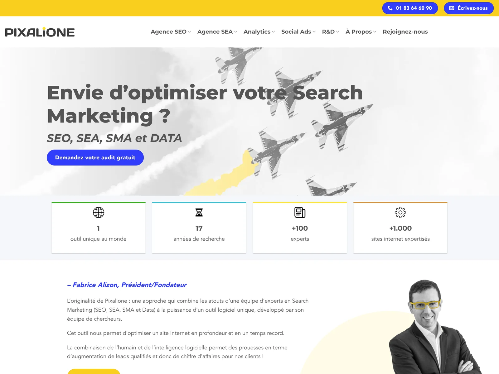 page d'accueil du site de Pixalione