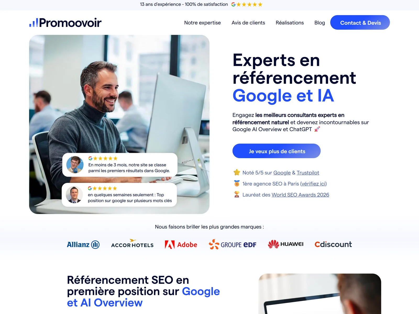 page d'accueil du site de Promoovoir