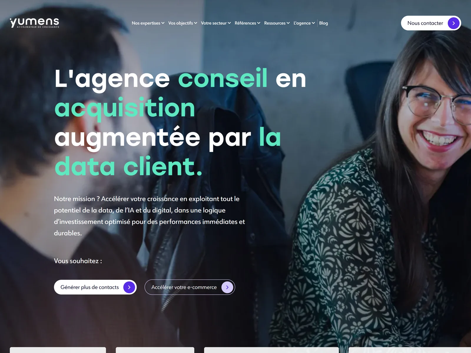 page d'accueil du site de Yumens